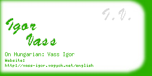 igor vass business card